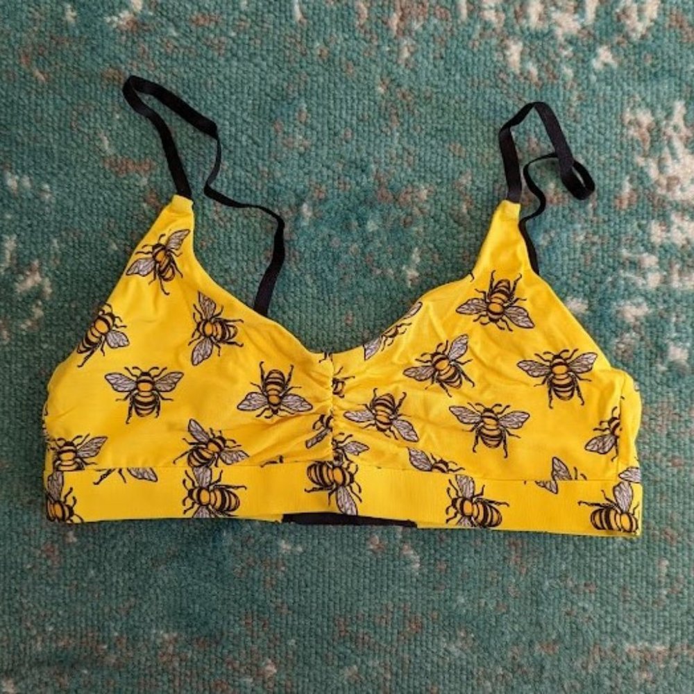 Bright Gold Bees - Wueen Bee Comfy Bra from Adore Me